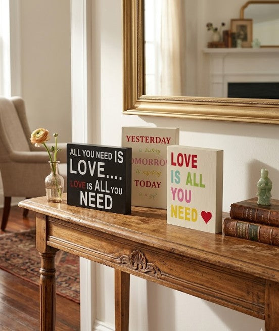 Ladrillo madera con frases 18x25 cm.