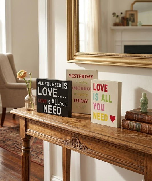 Ladrillo madera con frases 18x25 cm.