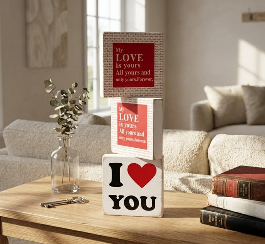 Ladrillo madera con frases 21x21 cm.