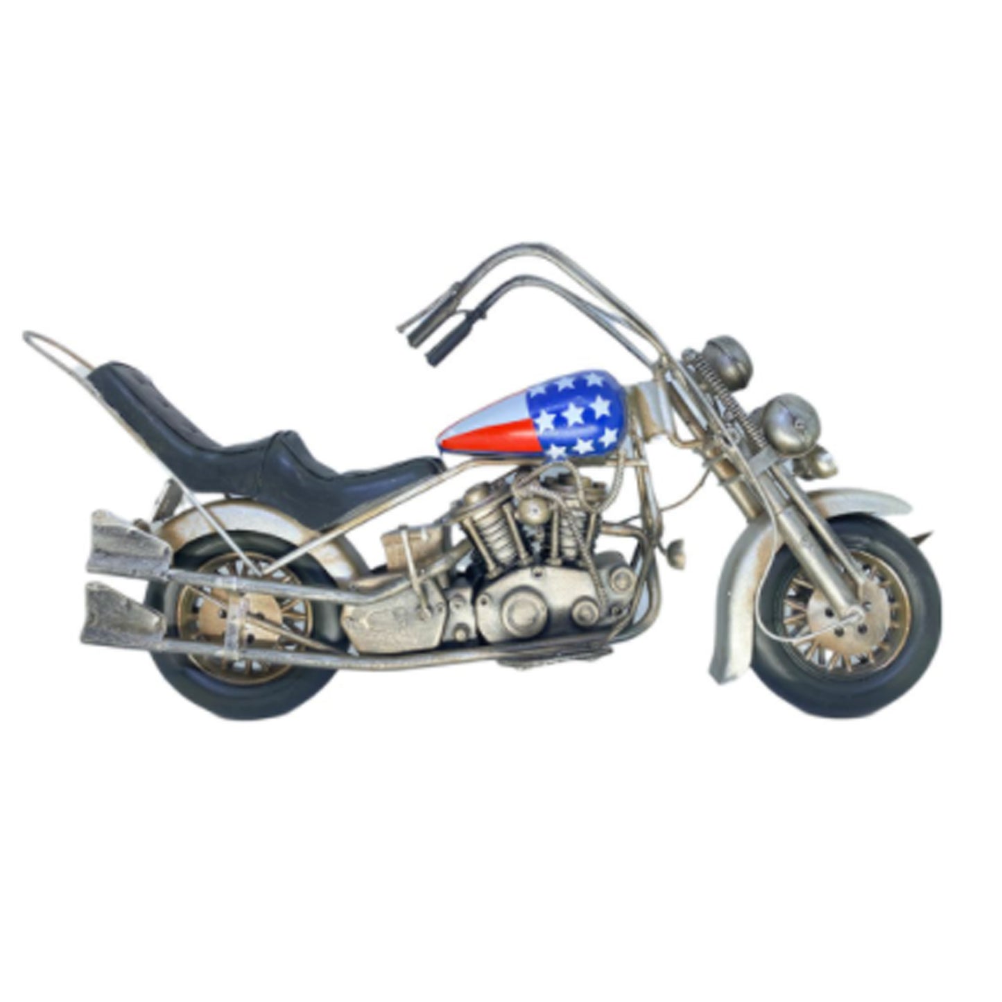 Adorno metálico moto vintage 38x12x20 cm.