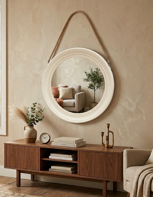 Espejo plástico con soga 33 cm