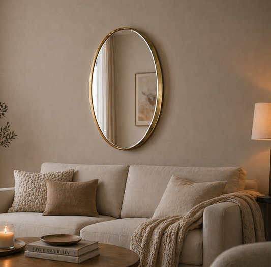 Espejo metalico ovalado 70x46 cm