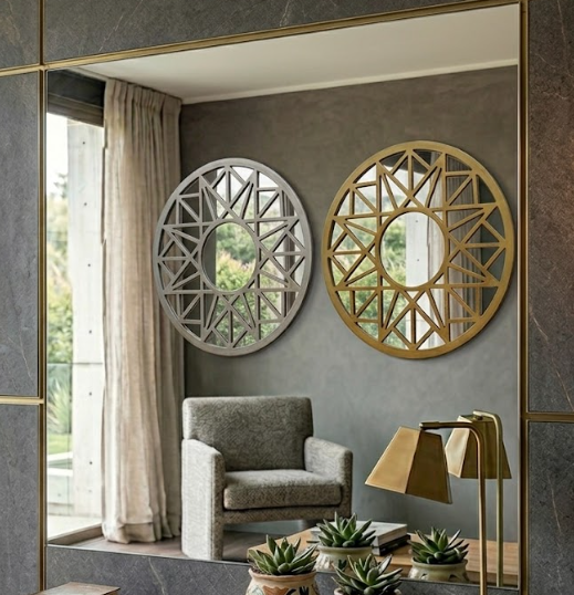 Espejo circular tramado 50 cm.