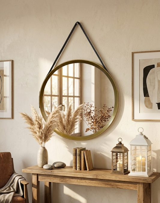 Espejo plástico con correa 40 cm.