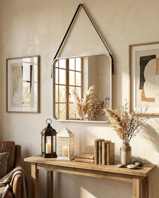 Espejo plástico con correa 40 cm.